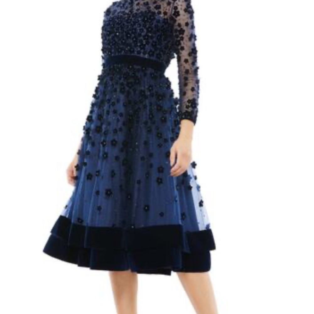 Mac Duggal Embellished Illusion Dress 67007 - Midnight - Picture 3 of 3